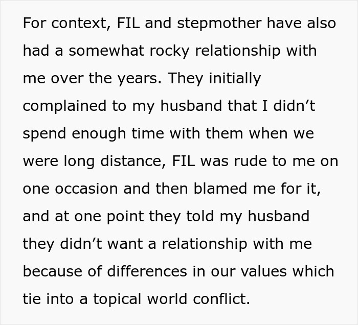Screenshot of text describing a rocky relationship with in-laws, related to a woman waiting 25 years to apologize. Screenshot of text describing a rocky relationship with in-laws, related to a woman waiting 25 years to apologize.