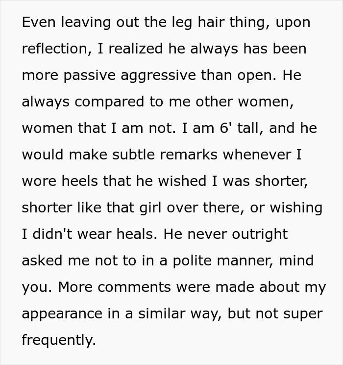 Woman Loses Rose-Tinted Glasses For BF After He Mocks Her Leg Hair Due To His Friends' Comments Woman Loses Rose-Tinted Glasses For BF After He Mocks Her Leg Hair Due To His Friends' Comments