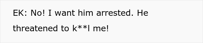 Karen demands the shopper accused of having a weapon be arrested for threatening her.