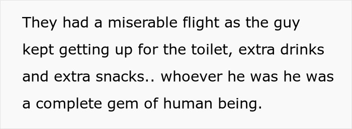 Elderly passengers on a plane endured a miserable flight next to a very large man who frequently used the toilet and requested snacks. Elderly passengers on a plane endured a miserable flight next to a very large man who frequently used the toilet and requested snacks.