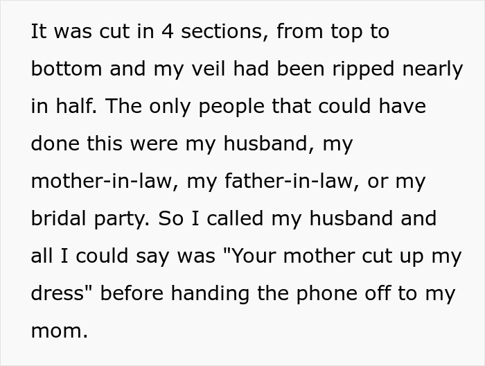 MIL Destroys Bride's Dress Hours Before The Wedding, The Reason Leaves The Whole Family In Tears MIL Destroys Bride's Dress Hours Before The Wedding, The Reason Leaves The Whole Family In Tears
