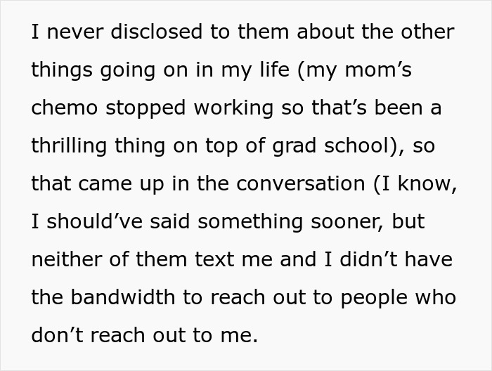 Screenshot of text about a woman's best friends dispute and friendship ending over hurtful messages. Screenshot of text about a woman's best friends dispute and friendship ending over hurtful messages.