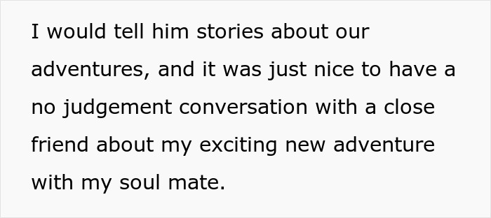 Text snippet: The hubby shares stories about his adventures, highlighting a non-judgmental conversation with his best friend. Text snippet: The hubby shares stories about his adventures, highlighting a non-judgmental conversation with his best friend.
