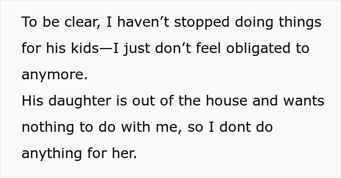 Mom earns more than hubs but refuses to fund his kids, stepdaughter says her children get everything. Mom earns more than hubs but refuses to fund his kids, stepdaughter says her children get everything.