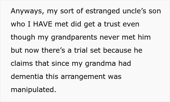 Grandparents Leave 5.2 Million To 17YO In Will, Estranged Uncle Tries To Prove It Was Manipulated Grandparents Leave 5.2 Million To 17YO In Will, Estranged Uncle Tries To Prove It Was Manipulated