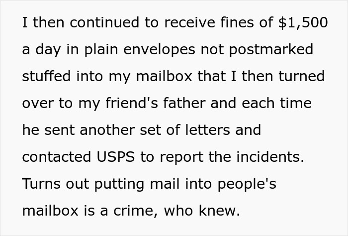 A homeowner continues to receive $1,500 daily fines from their HOA, leading to USPS reports. A homeowner continues to receive $1,500 daily fines from their HOA, leading to USPS reports.