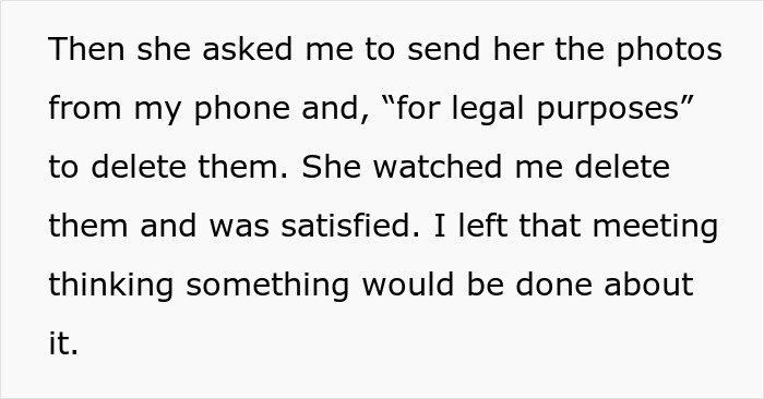Cashier deleted photos of theft evidence from her phone at the manager's request for legal purposes. Cashier deleted photos of theft evidence from her phone at the manager's request for legal purposes.