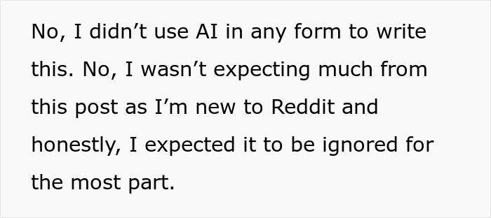 A manager fires cashier for reporting theft. Cashier kept incriminating evidence. The post shows text denying AI use and Reddit newness. A manager fires cashier for reporting theft. Cashier kept incriminating evidence. The post shows text denying AI use and Reddit newness.
