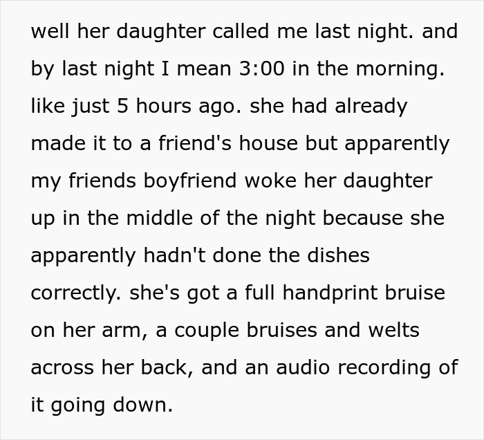 Text snippet: well her daughter called me last night. and by last night I mean 3:00 in the morning. like just 5 hours ago. Woman makes friend suffer. Text snippet: well her daughter called me last night. and by last night I mean 3:00 in the morning. like just 5 hours ago. Woman makes friend suffer.