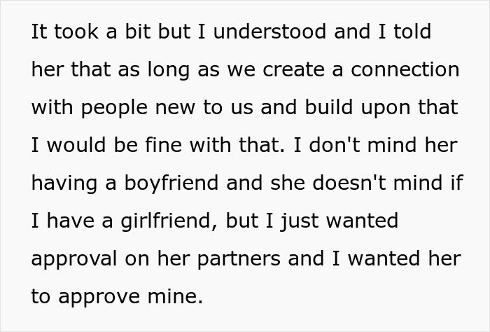 Text snippet: I told her that as long as we create a connection with people new to us and build upon that I would be fine with that. Poly wife's new boyfriend. Text snippet: I told her that as long as we create a connection with people new to us and build upon that I would be fine with that. Poly wife's new boyfriend.