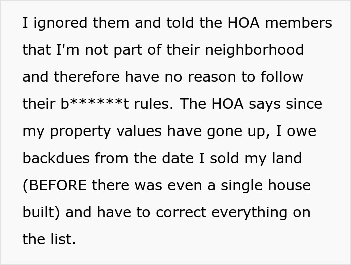 A homeowner explains how an HOA won't leave resident alone, uncovering a secret scheme.