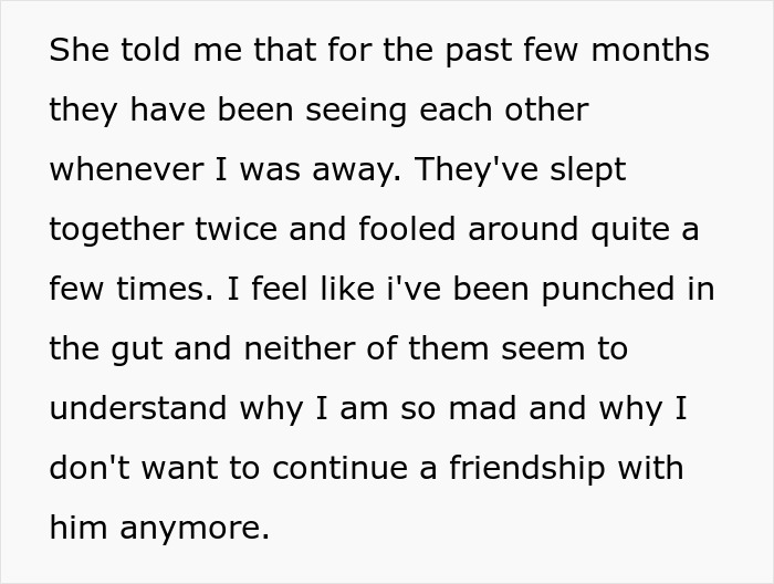 Text snippet: husband discusses poly wife secretly dating his best friend, expressing anger and betrayal. Text snippet: husband discusses poly wife secretly dating his best friend, expressing anger and betrayal.