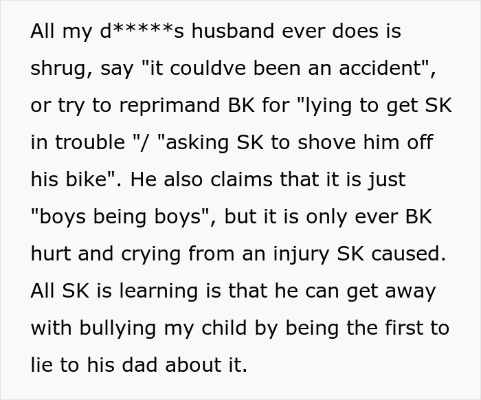 Stepson Keeps Bullying Woman’s 5YO, Dad Calls It “Boys Being Boys”, She Kicks Them Both Out Stepson Keeps Bullying Woman’s 5YO, Dad Calls It “Boys Being Boys”, She Kicks Them Both Out
