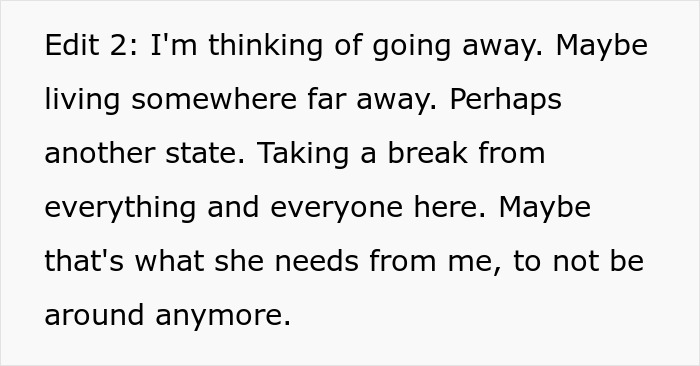 A second edit in a story about a violent fight with sister as a teen, considering moving away for a break.