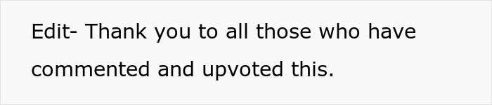 An edit thanking people who commented and upvoted the story about MIL skipping grandson's first birthday. An edit thanking people who commented and upvoted the story about MIL skipping grandson's first birthday.