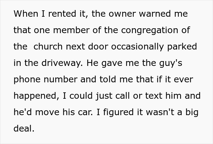 Churchgoer's Longtime Parking Habit Backfires When Driver Refuses To Clear The Way For His Car Churchgoer's Longtime Parking Habit Backfires When Driver Refuses To Clear The Way For His Car
