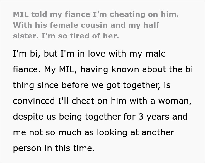 Bi Woman Goes On Outing With Fiancé's Cousin, Sly MIL Uses FB Photo As Evidence Of Her "Cheating" Bi Woman Goes On Outing With Fiancé's Cousin, Sly MIL Uses FB Photo As Evidence Of Her "Cheating"