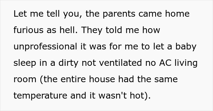 The parents furious with the babysitter for letting their baby sleep in a dirty, not ventilated room. The parents furious with the babysitter for letting their baby sleep in a dirty, not ventilated room.