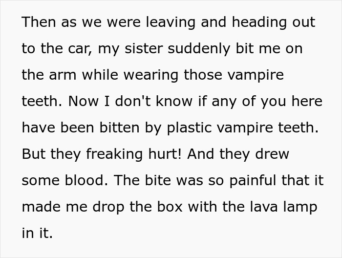A spoiled sister biting her brother's arm with vampire teeth, causing him pain and drawing blood, making him drop a box. A spoiled sister biting her brother's arm with vampire teeth, causing him pain and drawing blood, making him drop a box.
