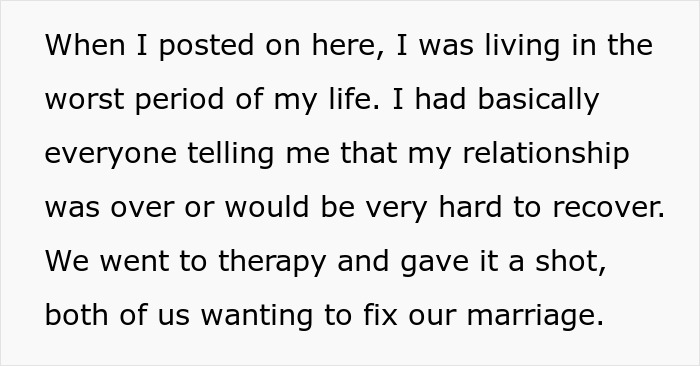 A text box describing the struggle and recovery of a marriage after a poly wife's secret boyfriend. A text box describing the struggle and recovery of a marriage after a poly wife's secret boyfriend.