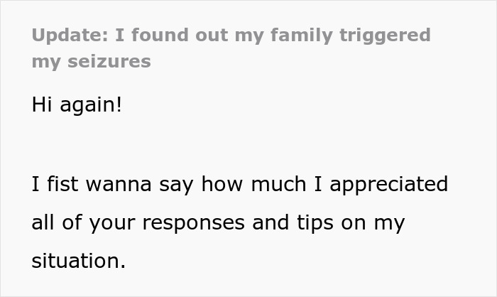 Guy Horrified To Learn Fam Purposely Triggered His Seizures For Years Just To See If His Meds Worked Guy Horrified To Learn Fam Purposely Triggered His Seizures For Years Just To See If His Meds Worked