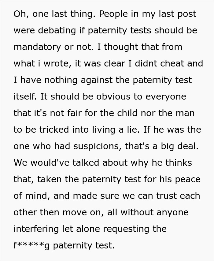 Text discusses the debate on mandatory paternity tests and a woman's perspective on MIL's demands. Text discusses the debate on mandatory paternity tests and a woman's perspective on MIL's demands.