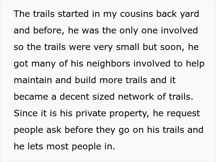 “Karen” Blocks Private Bike Trail Like She Owns The Place, Changes Tune When Actual Owner Appears “Karen” Blocks Private Bike Trail Like She Owns The Place, Changes Tune When Actual Owner Appears
