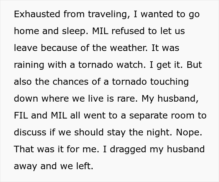 Screenshot of text describing the wife's decision to leave, due to her husband's mom controlling their marriage. Screenshot of text describing the wife's decision to leave, due to her husband's mom controlling their marriage.