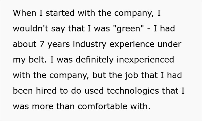 Text about 7 years industry experience and new company inexperience, relevant to a colleague dealing with a workplace bully. Text about 7 years industry experience and new company inexperience, relevant to a colleague dealing with a workplace bully.