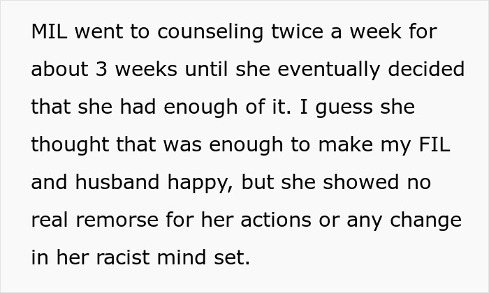 Wretched MIL Won't Stop Being Racist Towards DIL, Then Cries Foul As Whole Family Ditches Her Wretched MIL Won't Stop Being Racist Towards DIL, Then Cries Foul As Whole Family Ditches Her