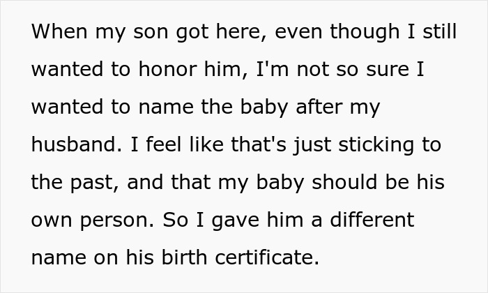 Widow Refuses To Honor Promise To Name Baby After Husband, Grieving MIL Livid And Confronts Her