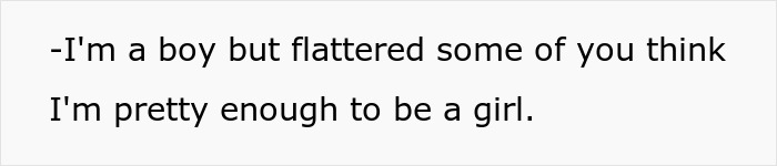 Screenshot of Reddit text from an adopted teen boy flattered by being called pretty after birth parents reappeared. Screenshot of Reddit text from an adopted teen boy flattered by being called pretty after birth parents reappeared.