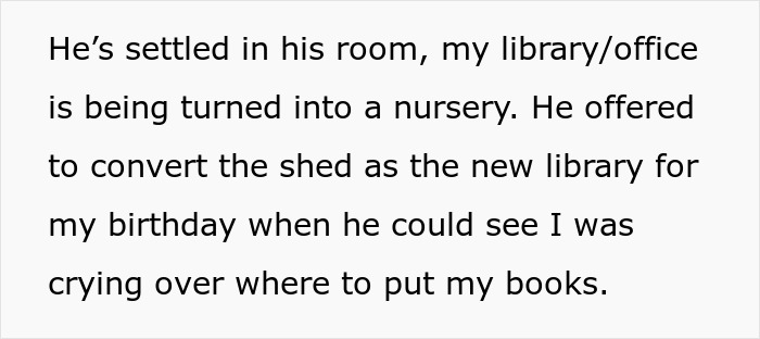 New spouses turning a library into a nursery and converting a shed into a new library. New spouses turning a library into a nursery and converting a shed into a new library.