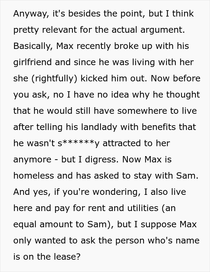 Text about Maxs breakup and how it relates to the man playing friends against each other. Text about Maxs breakup and how it relates to the man playing friends against each other.