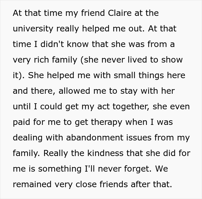 Screenshot of text revealing the kind bestie's support after family disowned the person, as the relationship unravels. Screenshot of text revealing the kind bestie's support after family disowned the person, as the relationship unravels.