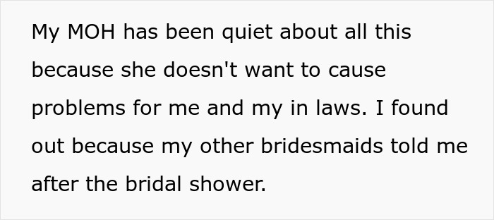 Text explaining the bride's deaf cousin was quiet about the SIL's bullying to avoid problems at the wedding. Text explaining the bride's deaf cousin was quiet about the SIL's bullying to avoid problems at the wedding.
