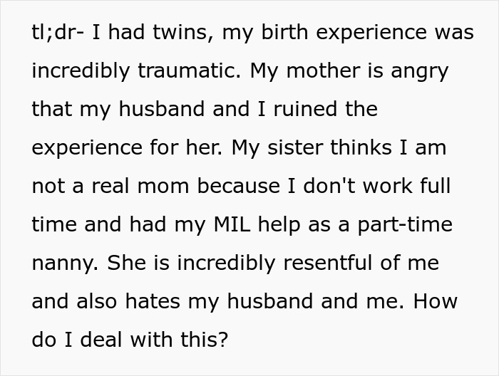 Whole Family Dynamic Changes After Woman Gives Birth To Twins, Now Everyone Hates Her