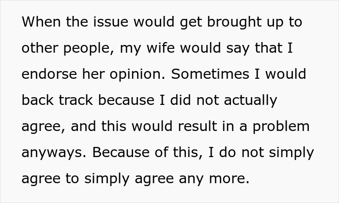 A husband discusses his wife's obsession with a criminal trial and her theory, which he no longer agrees with.