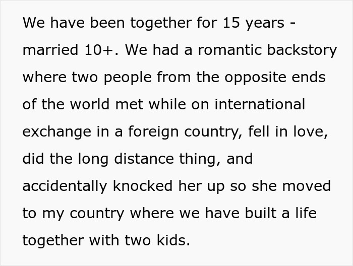 Screenshot of text: We have been together for 15 years - married 10+. Guy mourning his marriage.