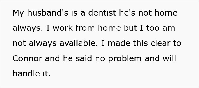 A screenshot of text about a grieving guy promising to handle childcare while a WFH job is impacted. A screenshot of text about a grieving guy promising to handle childcare while a WFH job is impacted.