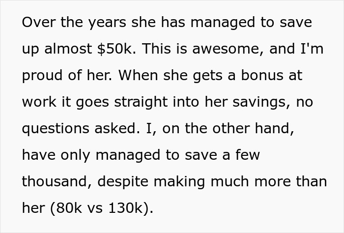 A guy pays for dinners, bills, and gas, but his girlfriend's savings highlight her desire to split son's sports fees. A guy pays for dinners, bills, and gas, but his girlfriend's savings highlight her desire to split son's sports fees.