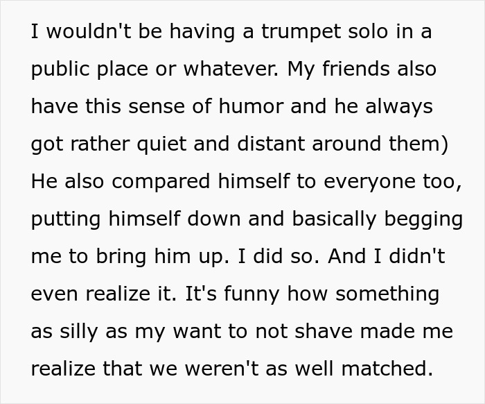 Woman Loses Rose-Tinted Glasses For BF After He Mocks Her Leg Hair Due To His Friends' Comments Woman Loses Rose-Tinted Glasses For BF After He Mocks Her Leg Hair Due To His Friends' Comments