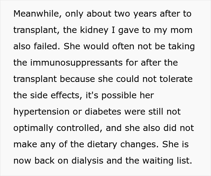 After donating a kidney, a woman's mom's transplanted kidney failed, highlighting a costly price. After donating a kidney, a woman's mom's transplanted kidney failed, highlighting a costly price.