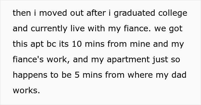 Text detailing how a paranoid mom affected her daughter's father-daughter bond, even after moving out. Text detailing how a paranoid mom affected her daughter's father-daughter bond, even after moving out.