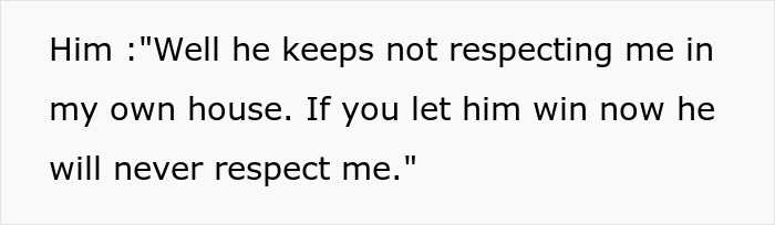 Mom new bf entitled perspective: son not respecting him, fears losing control if son wins argument. Mom new bf entitled perspective: son not respecting him, fears losing control if son wins argument.