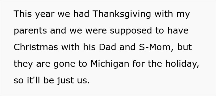 Text snippet about Thanksgiving with parents, and Christmas plans changing for baby's first Christmas. Text snippet about Thanksgiving with parents, and Christmas plans changing for baby's first Christmas.