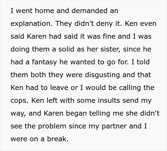 Text detailing a confrontation about a fantasy, accusations of disgusting behavior, and a half-sister's taunts over infertility and motherhood.