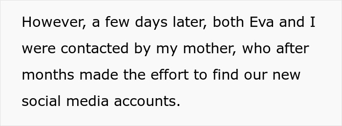 Text snippet: Guy's mom makes GF's vitiligo her favorite insult, contacted them after finding new social media accounts.