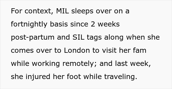 Text snippet providing context on the wife's decision to confront in-laws about her marital bed.