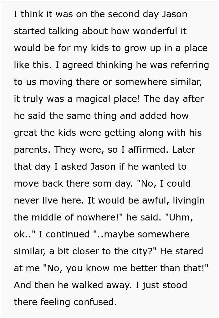 Text about a man suggesting children grow up in a wonderful place, causing confusion about his intentions. Text about a man suggesting children grow up in a wonderful place, causing confusion about his intentions.